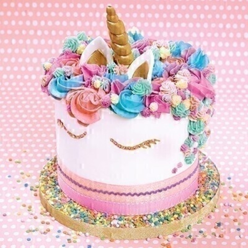 Unicorn Cake Blank Greetings Card by Paper Rose